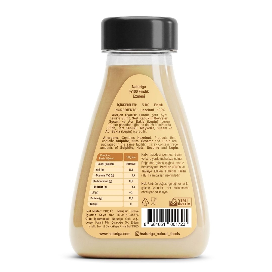 Sıkılabilir %100 Fındık Ezmesi 240gr