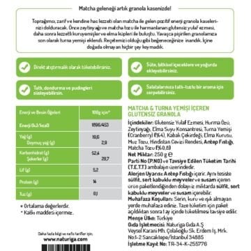 Glutensiz Matcha & Cranberry  Granola(250 gr)