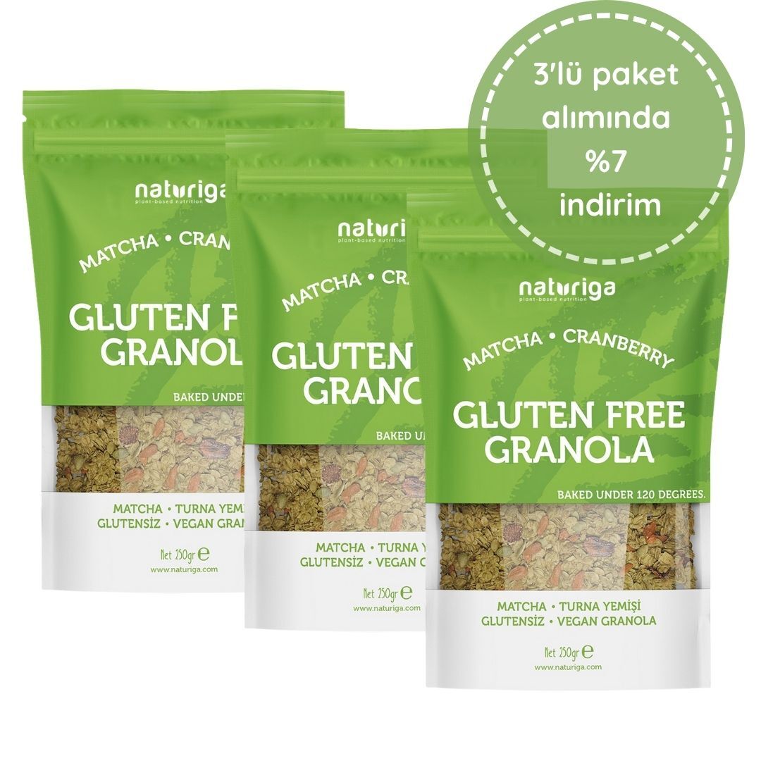 3'lü Glutensiz Matcha & Cranberry Granola