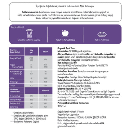 Organik Açai Tozu (50gr)