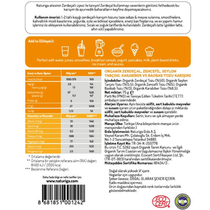 Organik Zerdeçallı Karışım (Altın Süt Karışımı)