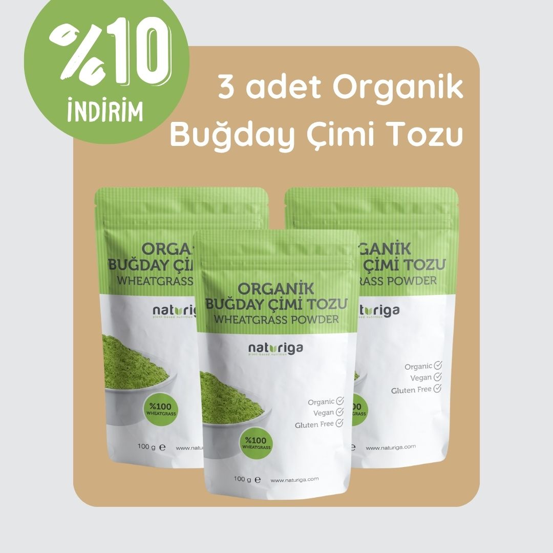 3'lü Organik Buğday Çimi Tozu