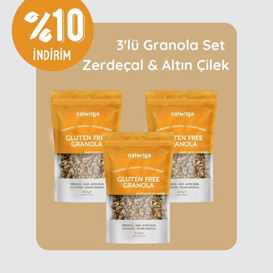 3'lü Glutensiz Zerdeçal & Altın Çilek Granola