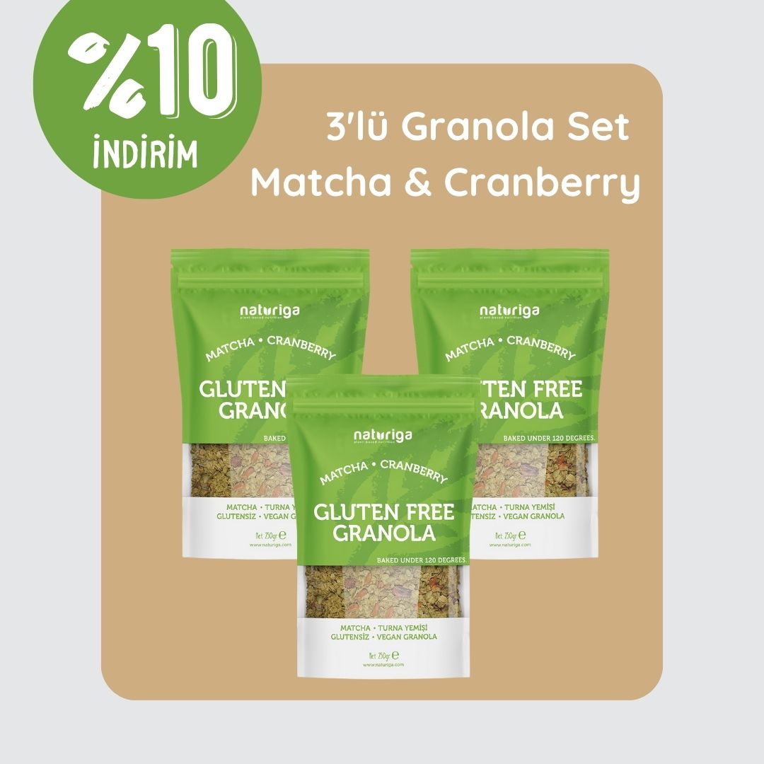 3'lü Glutensiz Matcha & Cranberry Granola