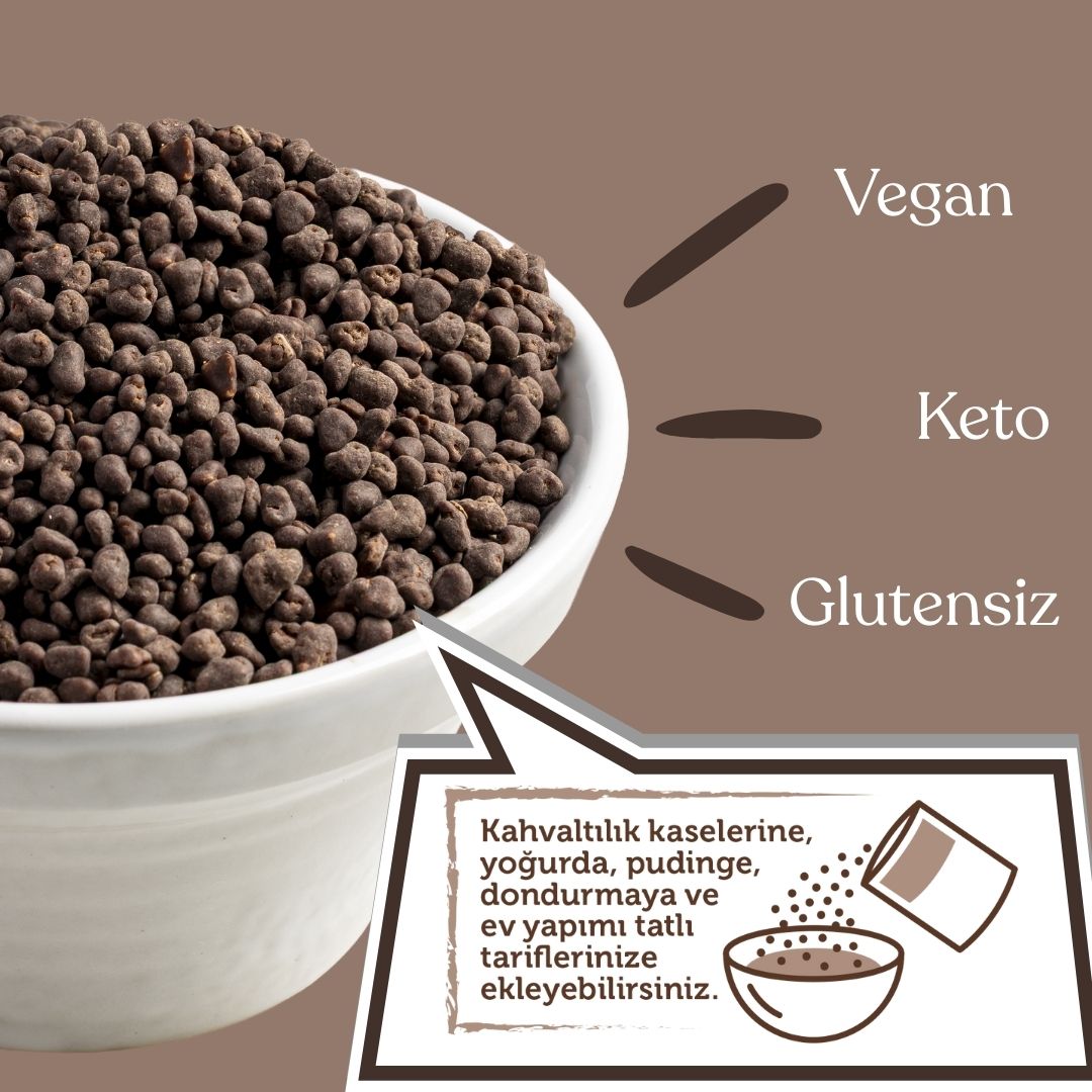 Bitter Çikolata Kaplı Kakao Parçaları(Nibs) 140gr