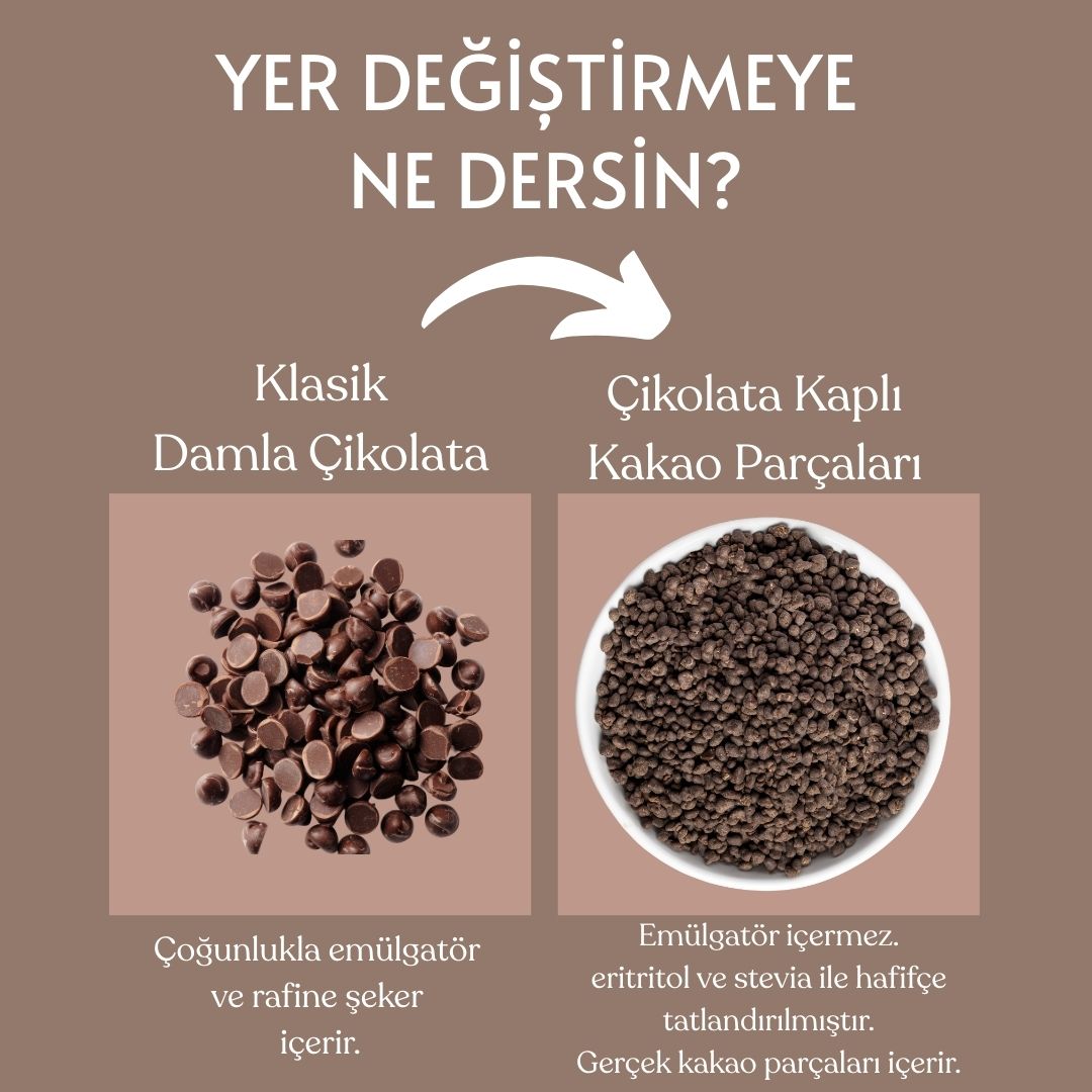 Bitter Çikolata Kaplı Kakao Parçaları(Nibs) 140gr