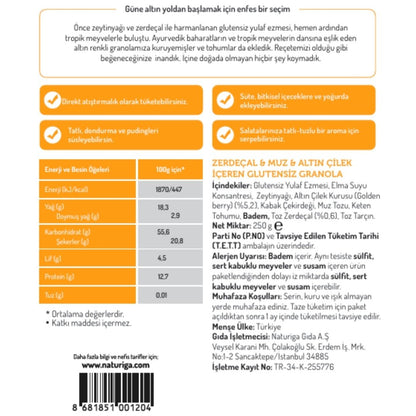 Glutensiz Zerdeçal & Altın Çilek Granola(250 gr)