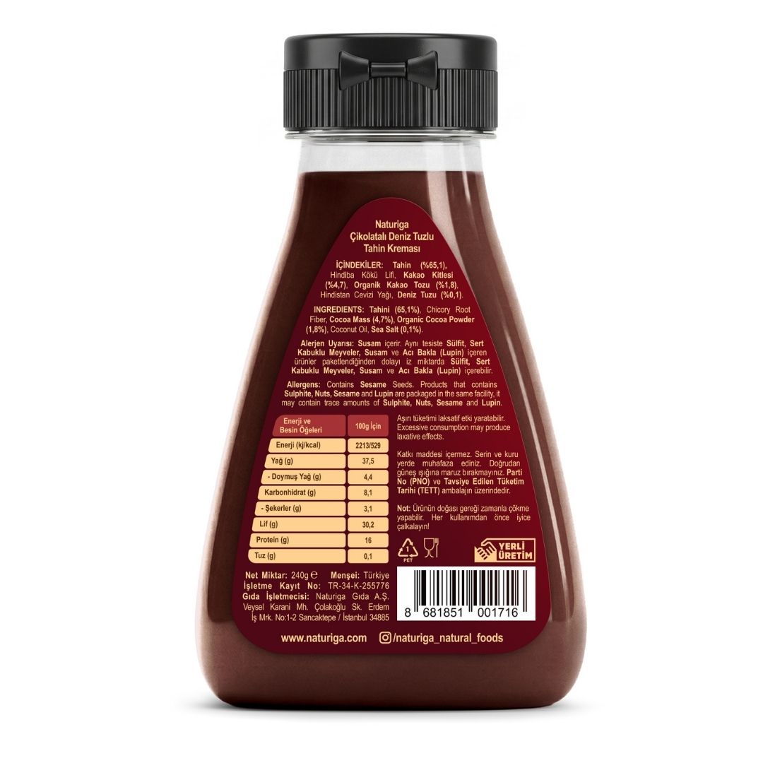 Deniz Tuzlu & Çikolatalı Sıkılabilir Tahin 240gr