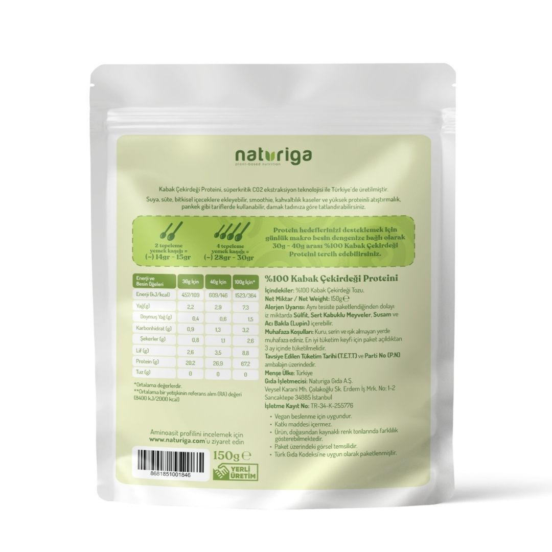 %100 Kabak Çekirdeği Proteini 150gr