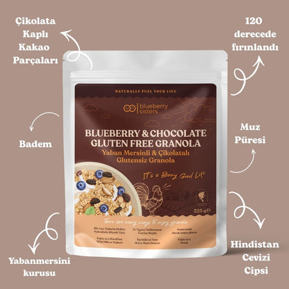 Blueberry Sisters Yabanmersini & Çikolatalı Granola