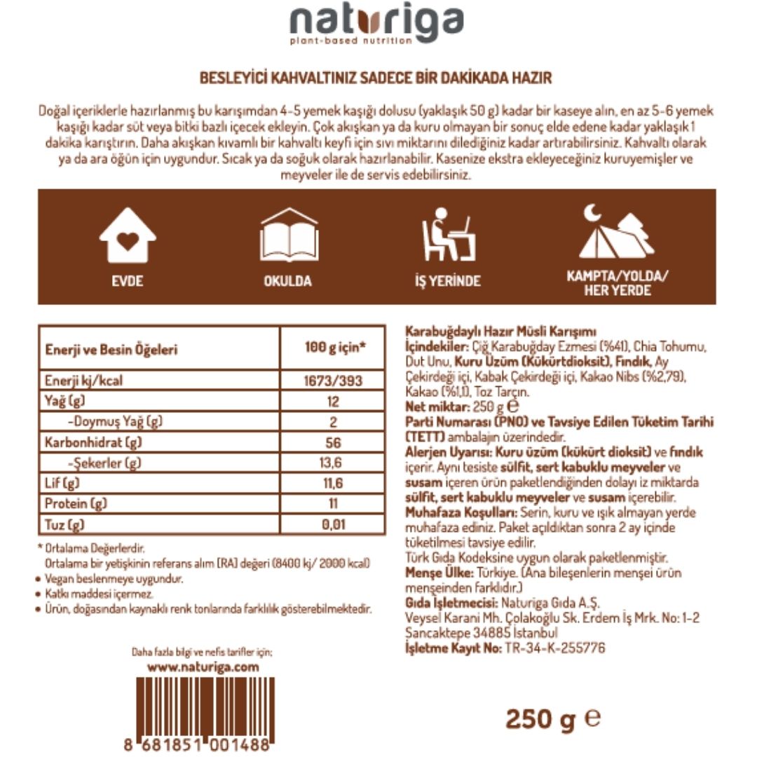 Kakaolu Hazır Kahvaltı Karışımı 250gr