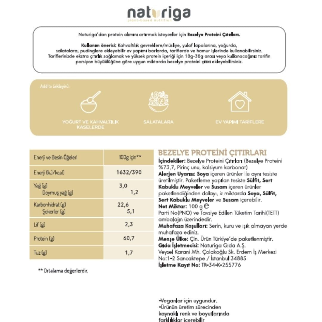 Bezelye Proteini Çıtırları 100g