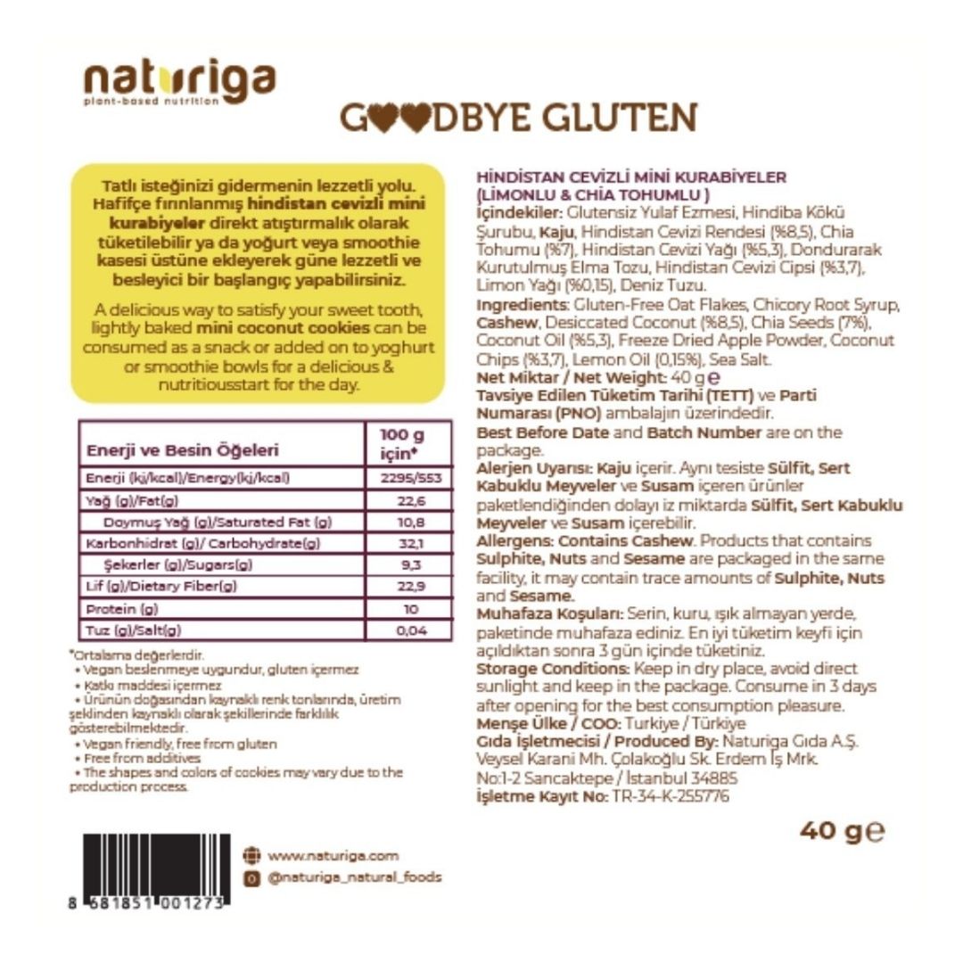 Limon & Chialı Hindistan Cevizli Kurabiye 40gr