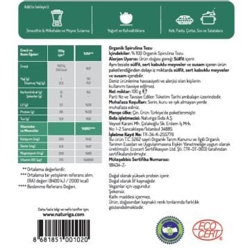 Organik Spirulina Tozu (100gr)