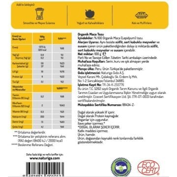 Organik Maca Kökü Tozu (100gr)