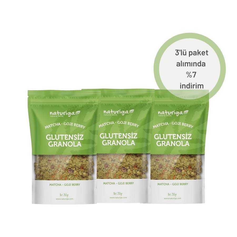 3'lü Glutensiz Matcha & Cranberry Granola