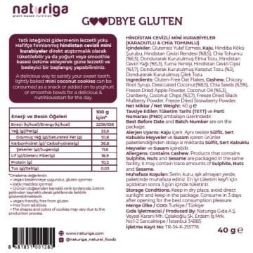 Karadut & Chialı Hindistan Cevizli Kurabiye 40gr